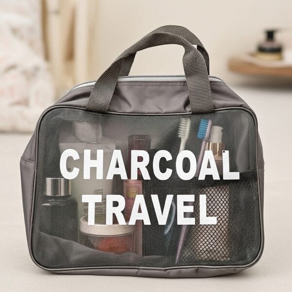 Charcoal cosmetic bag